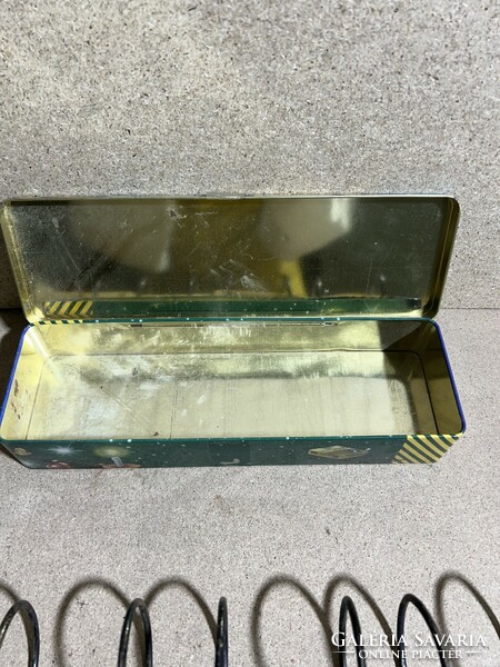 Régi karácsonyi doboz Sopianae cigarettás fémdoboz , 30 x 10 cm.3936