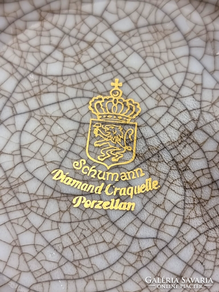 *Schumann Diamand Craquelle porcelán váza, repesztett mázzal, XX.szd második fele.