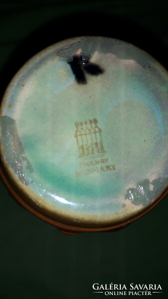 Gyönyörű - ZSOLNAY EOZINMÁZAS ART DECO domborműves porcelán váza 17 x 11 cm HIBÁTLAN a képek szerint