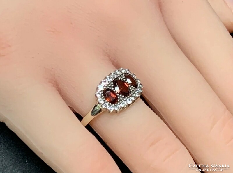 Real Natural Garnet Topaz Gemstone Ring Size 54 925 - ùj