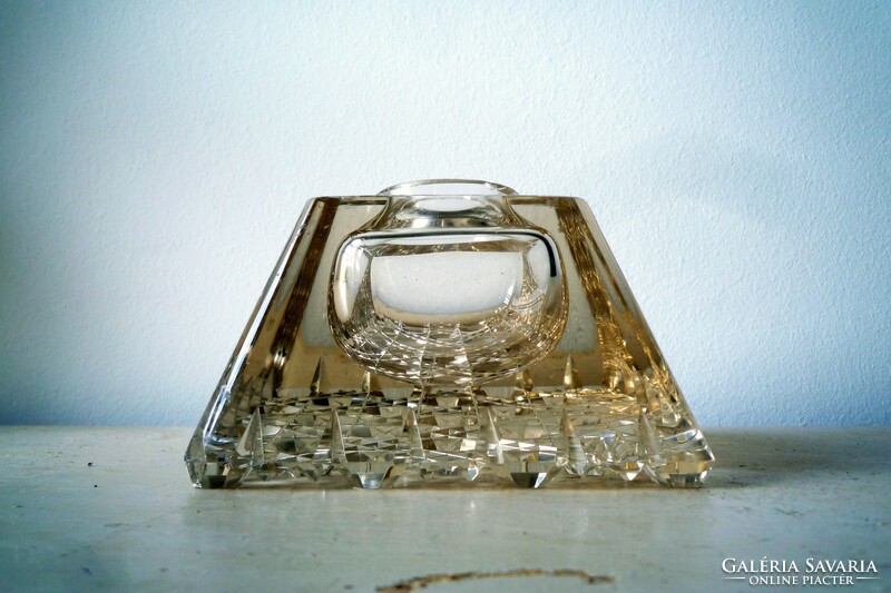 Brutal lead crystal inkstand from the beginning of the last century