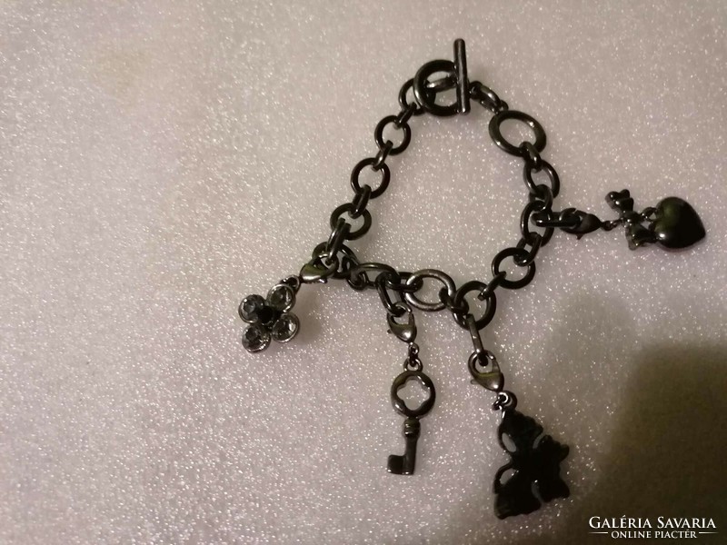 New! Black t-lock charm bracelet