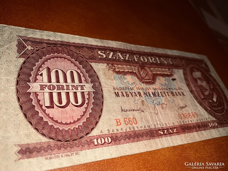 100 forint Piros Rákosi címeres 1949 okt.24 VÀGÀSHIBÀS !!!!