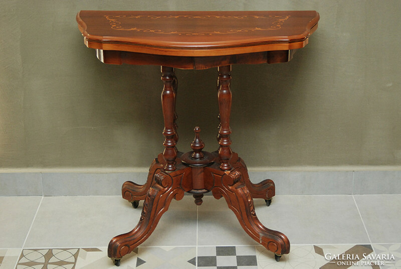 Baroque style console table, card table