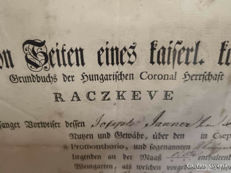 Ráckevei okirat, RACZKEVE 1791 vagy 1795-ös, talán okirat, vagy kötelezvény szép viaszpecsétes papír