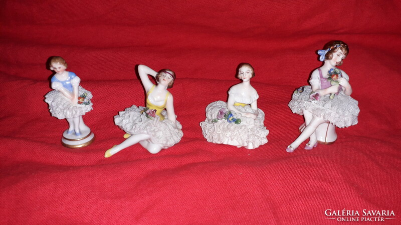 Antique 19th century Oscar schlegelmilch - langewiesen Thuringian porcelain ballerina figurines 4 pieces in one