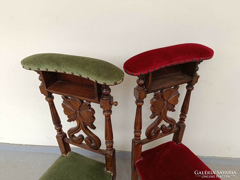 Antique kneeling prayer chair prayer chair 2 pieces hardwood carved Christian furniture 716 8511