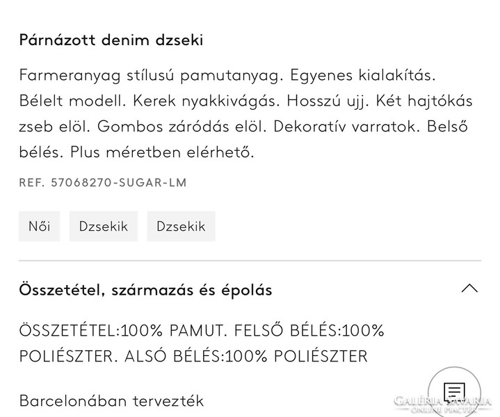 MNG steppelt bélelt denim farmer zsebes kabát, dzseki M/L