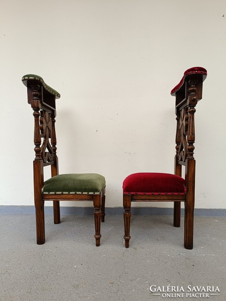 Antik térdeplő imaszék ima szék 2 darab keményfa faragott keresztény bútor 716 8511