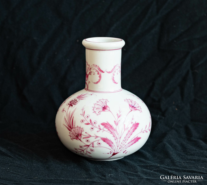 Jelzett Fischer & Mieg Pirkenhammer váza - kézzel festett - antik kőporcelán dísztárgy - ritka forma