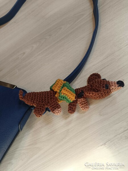 Dachshund crochet bag ornament