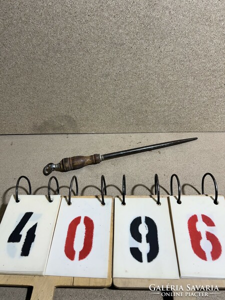 Régi kovácsolt vas, kés fenő, fenő acél, 43 cm-es. 4096