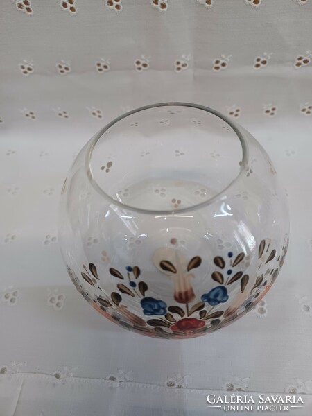 Festett kristály gömb váza, Tiroler