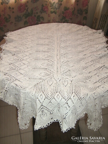 Beautiful handmade crochet antique needlework tablecloth
