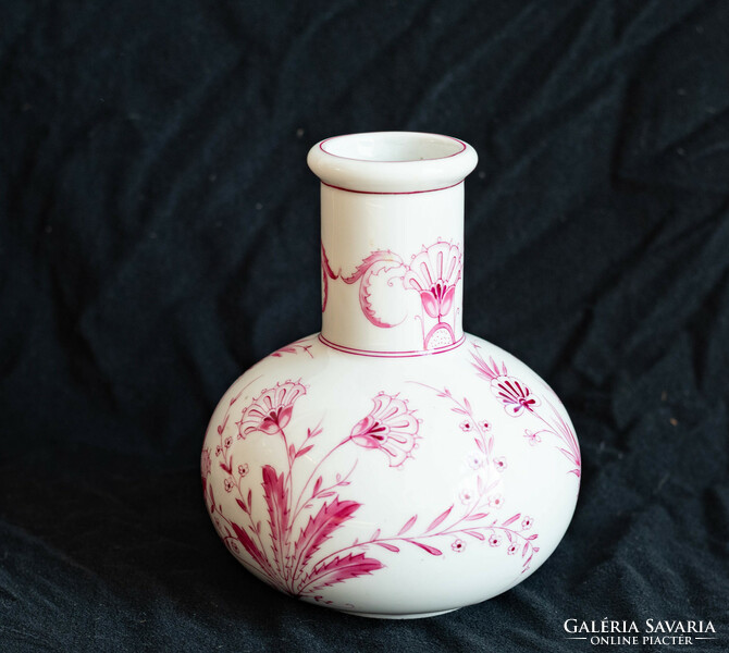 Marked fischer & mieg pirkenhammer vase - hand painted - antique stoneware ornament - rare form