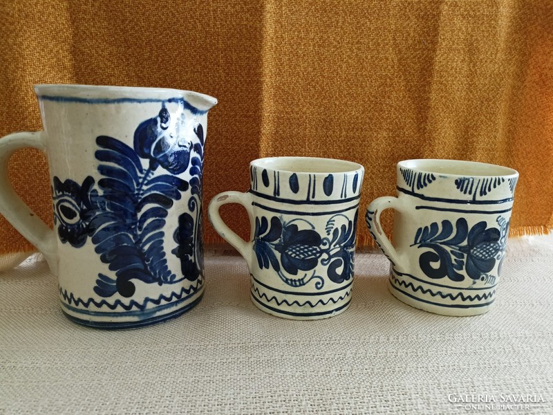 Korondi ceramic jug with mugs - work of Ferenc Sófalvi HUF 5,800