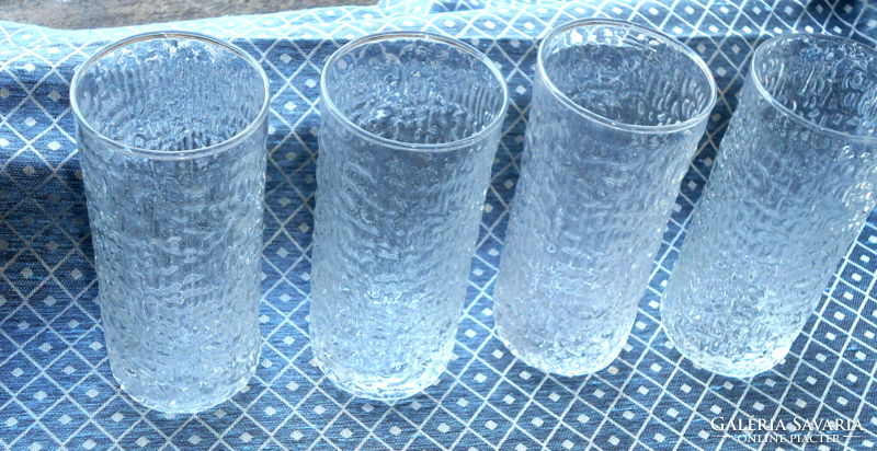 4 db skandináv jégüveg pohár-1200/ db--1970-es évek
