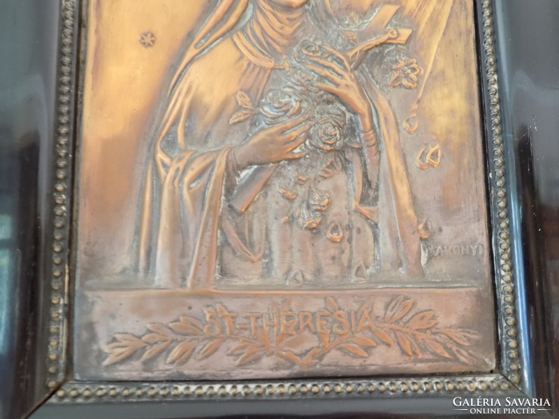 Sándor Bakonyi (1893-1937) St. Theresa bronze relief !!