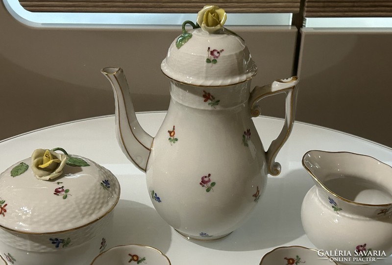 Ó-Herendi porcelán kávéskészlet 6 személyre