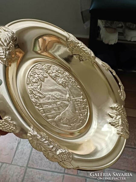 Ornate Russian metal tray-presenter