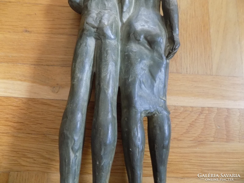 Márta Lesenyei (1930-) ceramic statue of married couple confident together !!