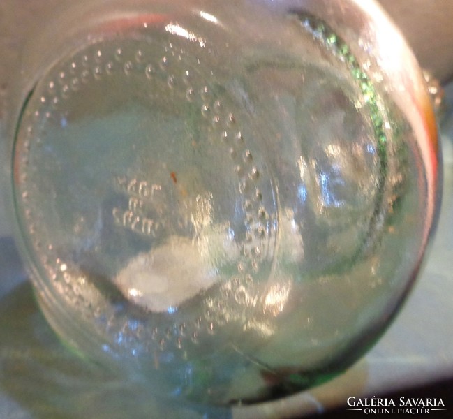 Csavart zöld italos üveg   / ritka:33 cm, 0,8 kg - spanyol gyártmány /