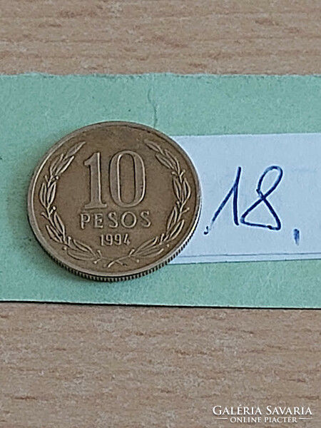 Chile 10 pesos 1994 nickel-brass, b.O'higgins 18
