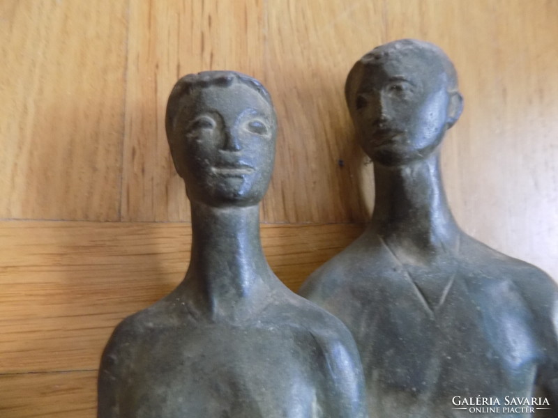 Márta Lesenyei (1930-) ceramic statue of married couple confident together !!