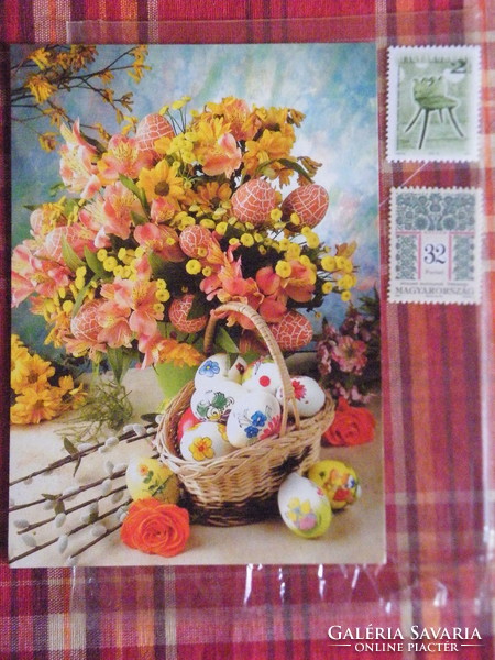 Older Easter postcard with 2 old stamps - from own collection -