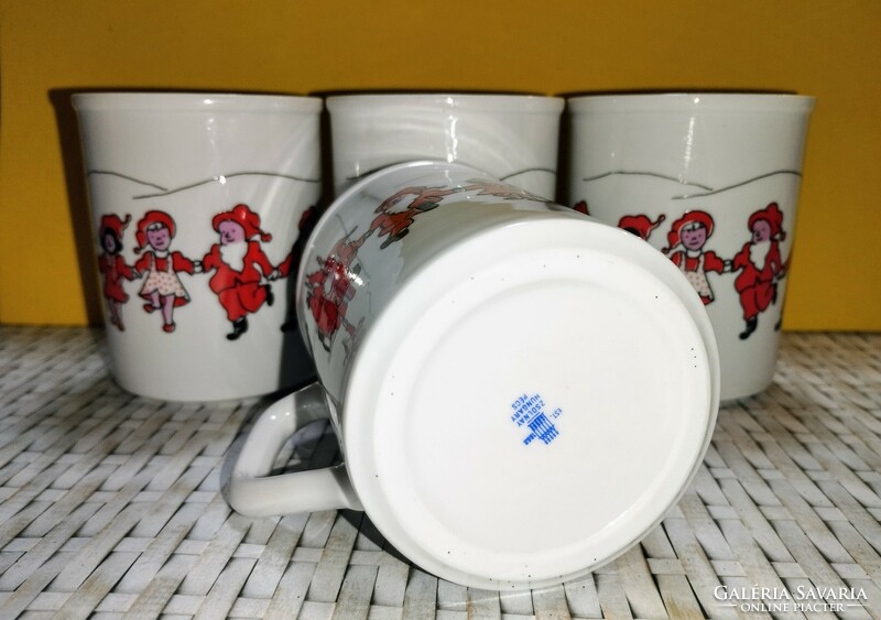 4 Pieces zsolnay - Santa Claus themed mug