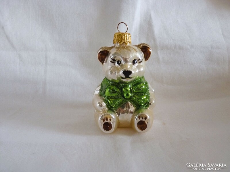 Retro style glass Christmas tree decoration - bear!