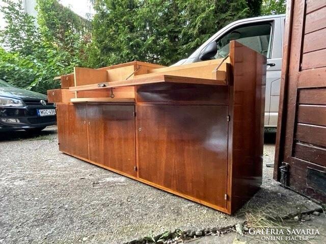 Bauhaus, size 200x55x80 cm, elegant sideboard and bar cabinet with walnut veneer for sale!