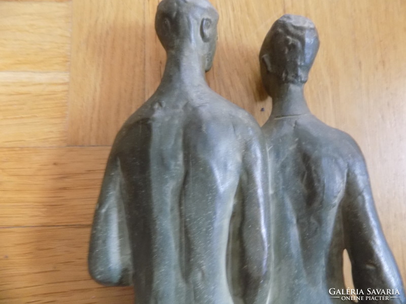 Márta Lesenyei (1930-) ceramic statue of married couple confident together !!