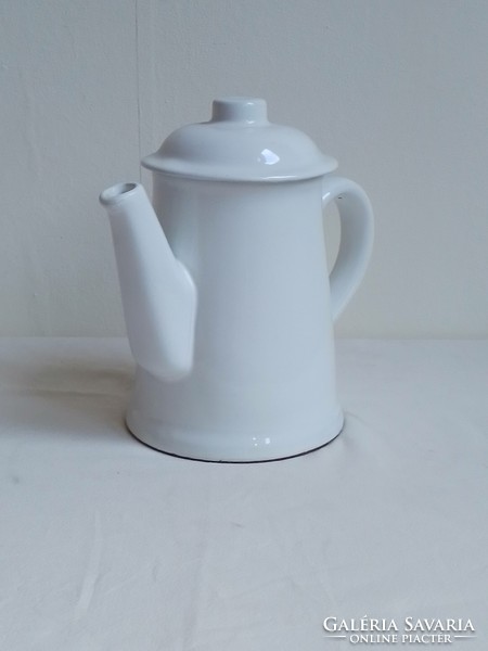 White glazed ceramic teapot, marked town hall, approx. 0.75 Liter