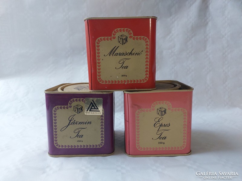 Retro metal box compack tea box 3 pcs