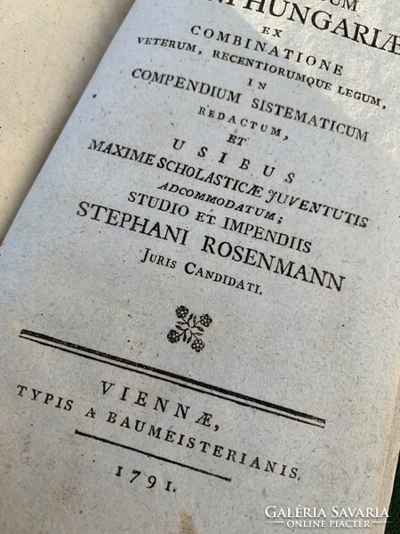 The public law perception of the first reform generation, written under the pseudonym József Ürményi, state judge Vienna 1791