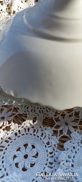 Antique porcelain cake plate with base