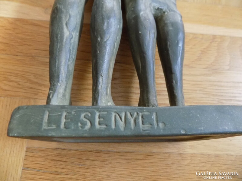 Márta Lesenyei (1930-) ceramic statue of married couple confident together !!