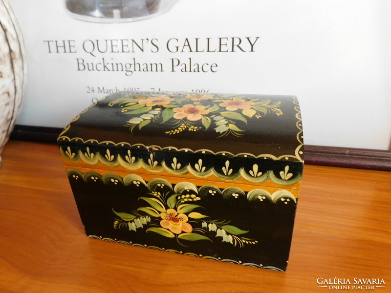 Hand painted old wooden box