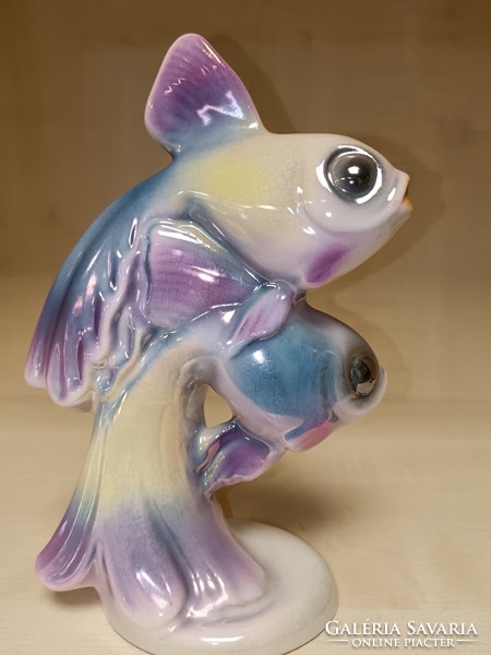 Applied art luster glazed ceramic fish