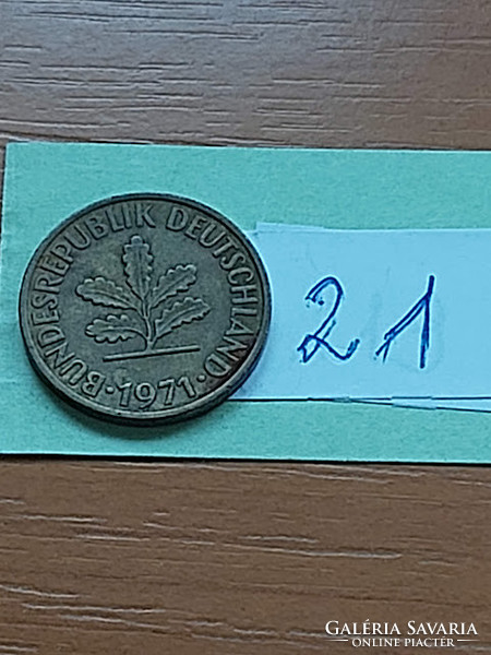 NÉMETORSZÁG 10 PFENNIG 1971 J "J" - Hamburg, Acél sárgaréz bevonattal  21