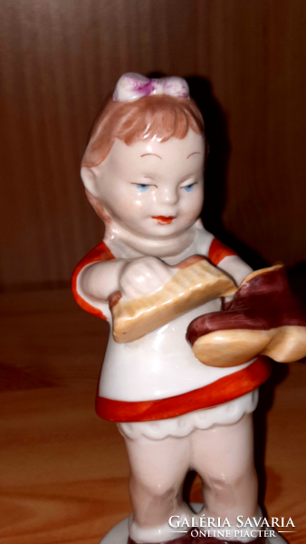 Marked royal dux porcelain girl figure