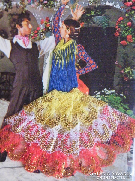 3 old Spanish (santa susanna) dancing couple postcards - from own collection -