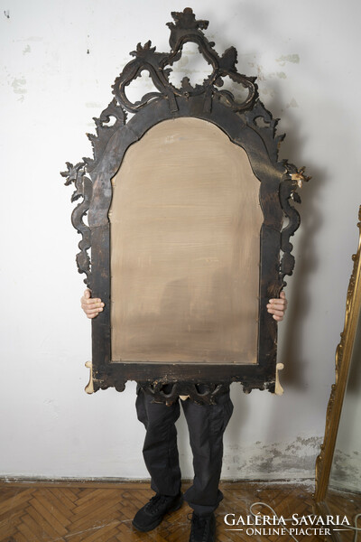 Neo-baroque style carved wooden framed mirror