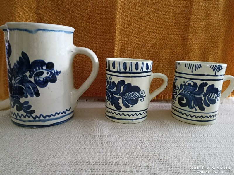 Korondi ceramic jug with mugs - work of Ferenc Sófalvi HUF 5,800