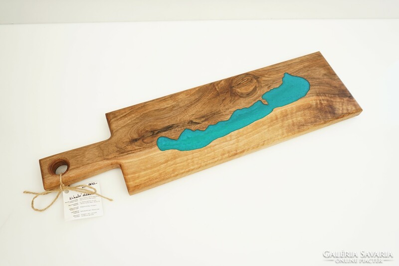 Balaton solid walnut wood and epoxy serving board / cheese serving board / epoxy balaton