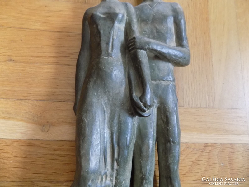 Márta Lesenyei (1930-) ceramic statue of married couple confident together !!