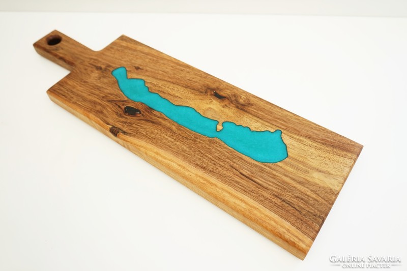 Balaton solid walnut wood and epoxy serving board / cheese serving board / epoxy balaton