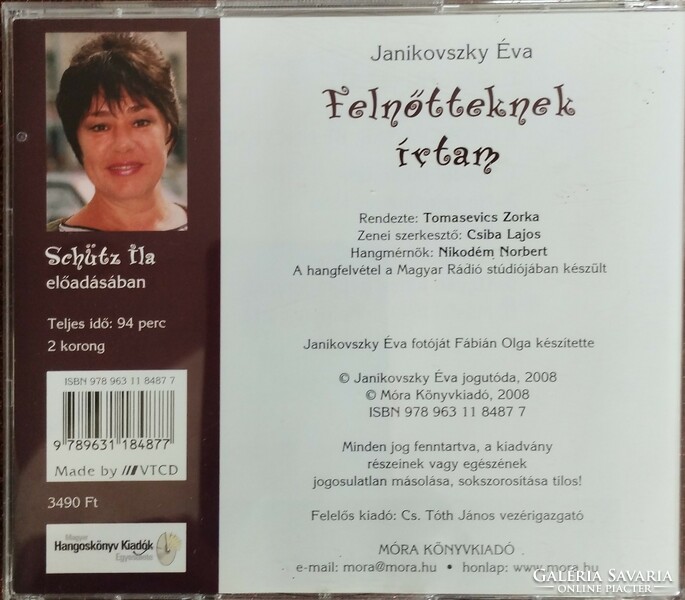 Felnőtteknek írtam - Hangoskönyv - 2CD - Válogatás Janikovszky Éva Felnőtteknek írtam című kötetéből