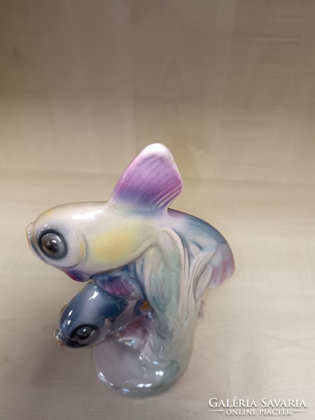 Applied art luster glazed ceramic fish